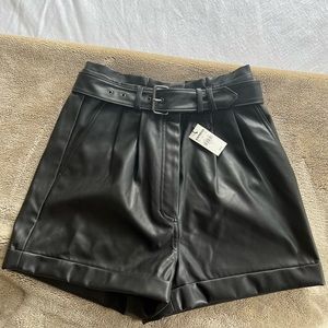 NWT faux leather shorts